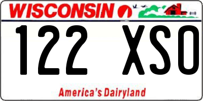 WI license plate 122XSO