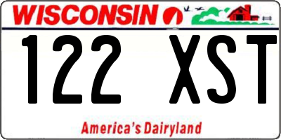 WI license plate 122XST
