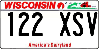 WI license plate 122XSV