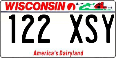 WI license plate 122XSY