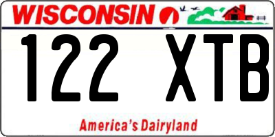 WI license plate 122XTB