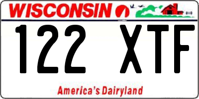 WI license plate 122XTF