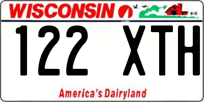 WI license plate 122XTH