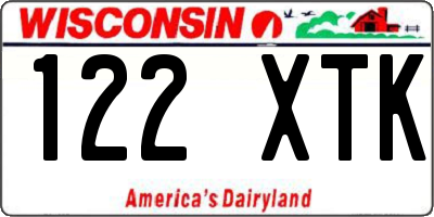 WI license plate 122XTK