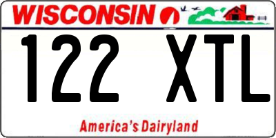 WI license plate 122XTL