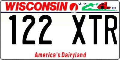 WI license plate 122XTR