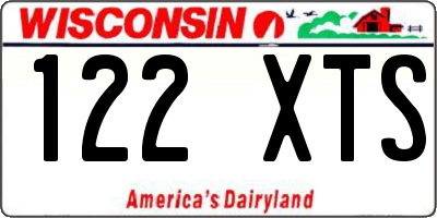 WI license plate 122XTS