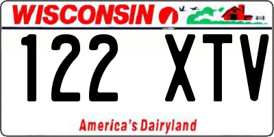 WI license plate 122XTV