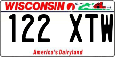 WI license plate 122XTW