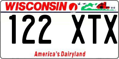 WI license plate 122XTX