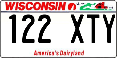 WI license plate 122XTY