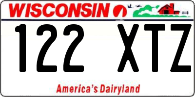 WI license plate 122XTZ