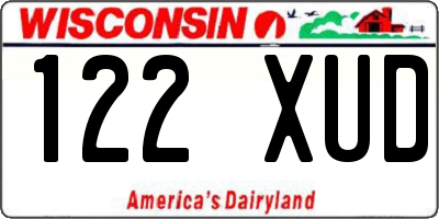 WI license plate 122XUD