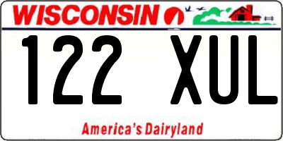WI license plate 122XUL