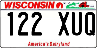 WI license plate 122XUQ