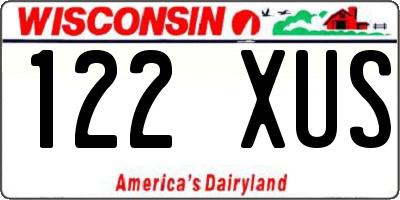 WI license plate 122XUS