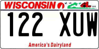 WI license plate 122XUW