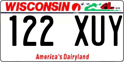 WI license plate 122XUY