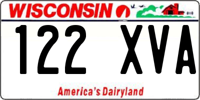 WI license plate 122XVA