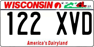 WI license plate 122XVD