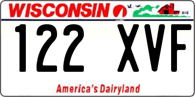 WI license plate 122XVF