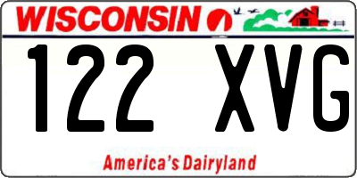 WI license plate 122XVG