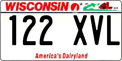 WI license plate 122XVL