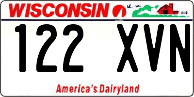 WI license plate 122XVN