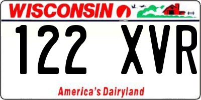 WI license plate 122XVR