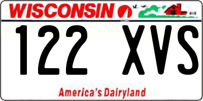WI license plate 122XVS