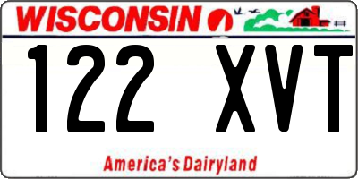 WI license plate 122XVT