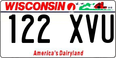 WI license plate 122XVU