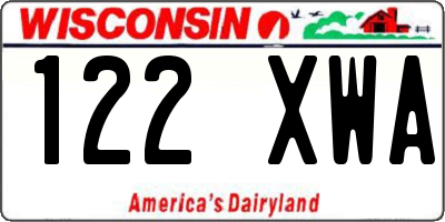WI license plate 122XWA