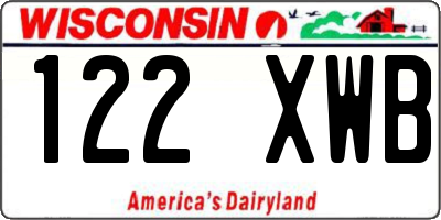 WI license plate 122XWB