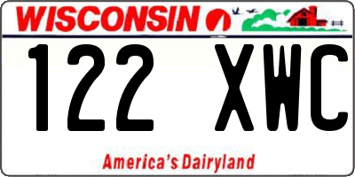 WI license plate 122XWC