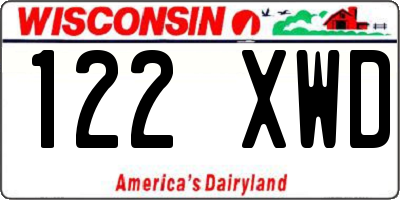WI license plate 122XWD