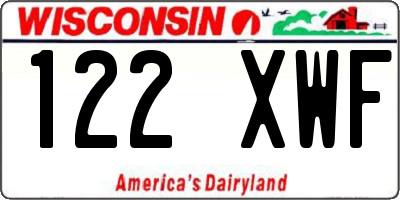 WI license plate 122XWF