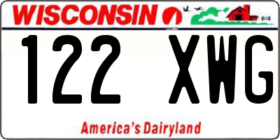 WI license plate 122XWG