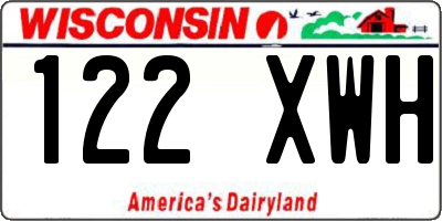 WI license plate 122XWH