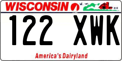 WI license plate 122XWK