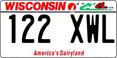 WI license plate 122XWL