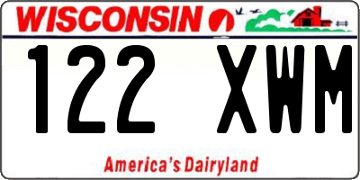 WI license plate 122XWM
