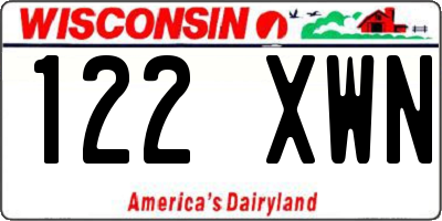 WI license plate 122XWN
