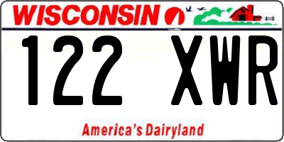WI license plate 122XWR