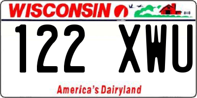 WI license plate 122XWU