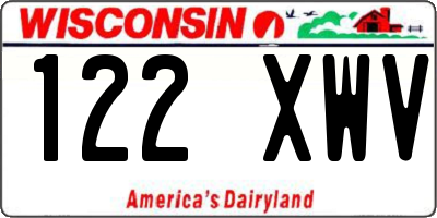 WI license plate 122XWV