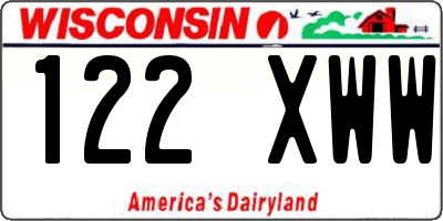 WI license plate 122XWW