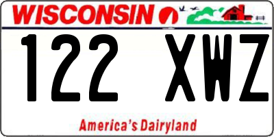 WI license plate 122XWZ