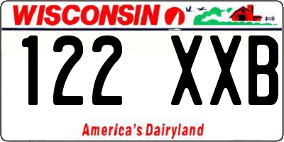 WI license plate 122XXB