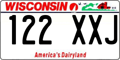 WI license plate 122XXJ